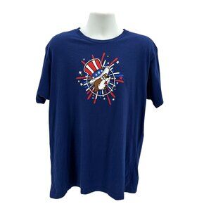 BUC-EE's Mens XL Shirt Land Of The Free Beaver America 4th Of July Blue T-Shirt